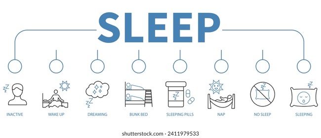 Sleep banner web icon vector illustration concept