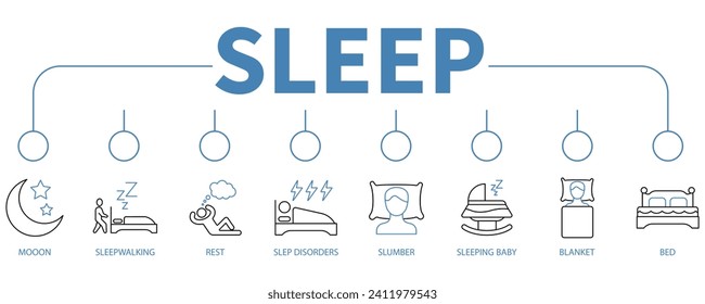 Sleep banner web icon vector illustration concept