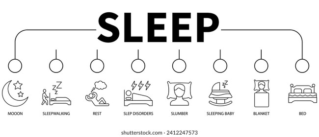 Sleep banner web icon vector illustration concept