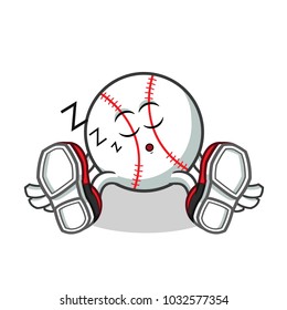 sleep baseball mascot vector cartoon illustration