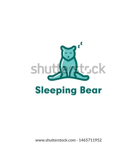 sleep bear character mascot logo design vector icon illsutration inspiration