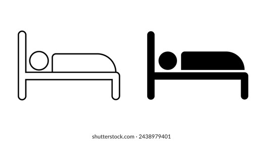 Sleep bed icon set basic simple design