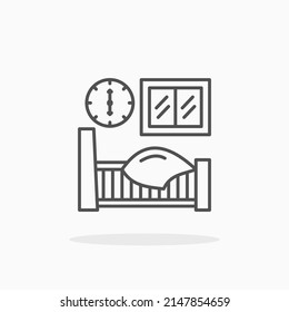 sleep bed line icon. Editable stroke and pixel perfect. Can be used for digital product, presentation, print design and more.