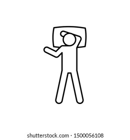 Sleep bed man sleeping vertical icon. Element of sleep pose icon