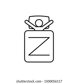Sleep bed man sleeping vertical icon. Element of sleep pose icon