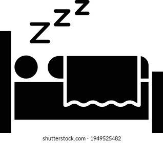 sleep bed vector glyph flat icon