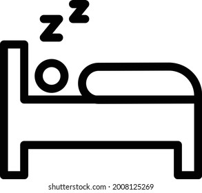 sleep bed vector thin line icon