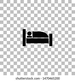 Sleep. Black flat icon on a transparent background. Pictogram for your project