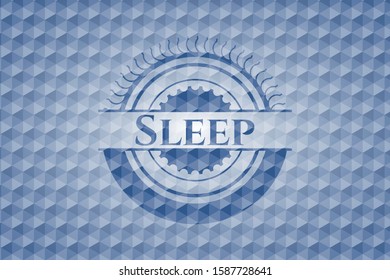 Sleep blue hexagon badge. Vector Illustration. Detailed.