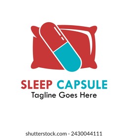 Sleep capsule design logo template illustration