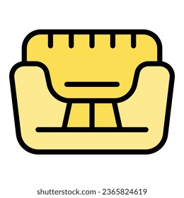 Sleep cat basket icon outline vector. House food. Sand stuff color flat