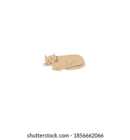 Sleep cat vector illustration cozy