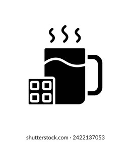 Sleep Chocolate Filled Icon Vector Illustration