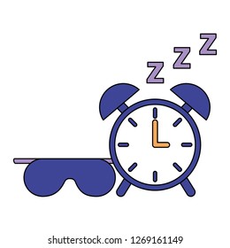 sleep clock and mask white background