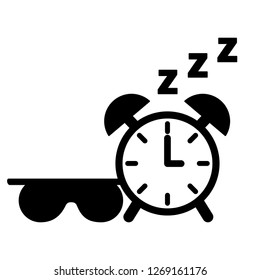 sleep clock and mask white background