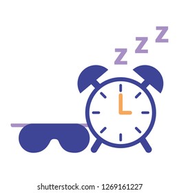 sleep clock and mask white background