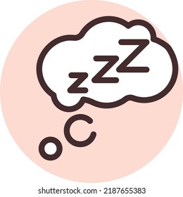 Sleep cloud, illustration, vector on a white background.