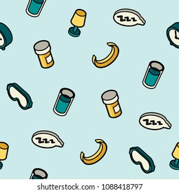 Sleep color outline isometric pattern