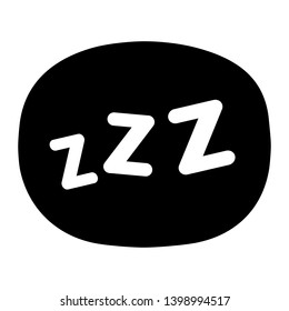 Sleep comic bubble icon,  zzz icon vector illustration.