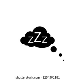 Sleep Comic Bubble Zzz Icon Vector Illustration