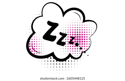 Sleep comic bubble zzz on white background.Vector illustration 