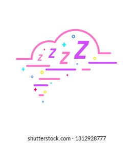 Sleep comic bubble zzz.  Sleeping bubble icon design