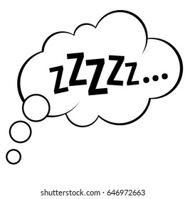 Sleep Comic Bubble Zzz Vector Illustration