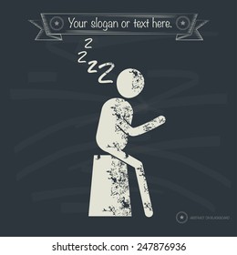 Sleep concept,human resource design on old background,grunge vector