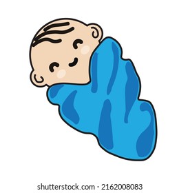 Baby-Vektorgrafik-Illustrator für Schlaf und Weinen