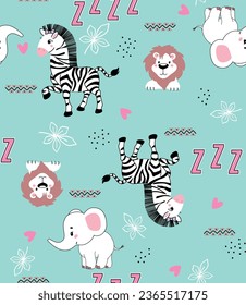 sleep cute girl zebra safari texture