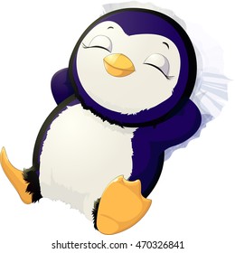 Sleep cute penguin