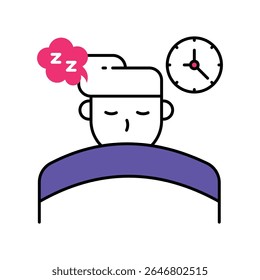 Sleep cycle Vector Filled outline illustration style icon. EPS 10 file