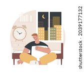 Sleep deprivation abstract concept vector illustration. Insomnia symptom, sleep loss, deprivation problem, mental health, cause and treatment, clinical diagnostic, sleeplessness abstract metaphor.