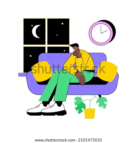 Sleep deprivation abstract concept vector illustration. Insomnia symptom, sleep loss, deprivation problem, mental health, cause and treatment, clinical diagnostic, sleeplessness abstract metaphor.