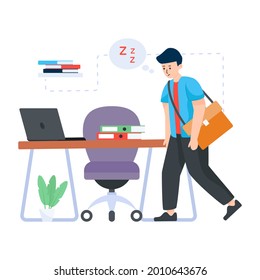 Sleep deprivation in flat editable illustration design 