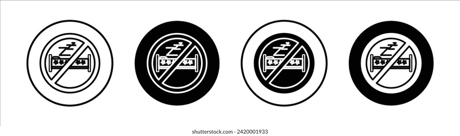 Sleep deprivation flat line icon set. Sleep deprivation Thin line illustration vector