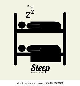 Sleep design over beige background, vector illustration