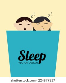 Sleep design over beige background, vector illustration
