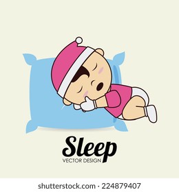 Sleep design over beige background, vector illustration