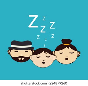 Sleep design over blue background, vector illustration