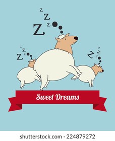 Sleep design over blue background, vector illustration