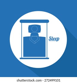 Sleep design over blue background, vector illustration