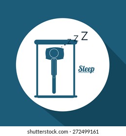Sleep design over blue background, vector illustration