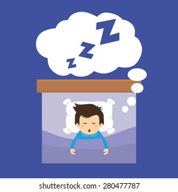 Sleep design over blue background, vector illustration.