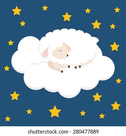 Sleep design over blue background, vector illustration.