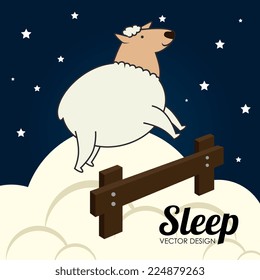 Sleep design over cloudscape background, vector illustration