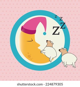Sleep design over pink background, vector illustration