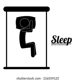 Sleep design over white background, vector illustration