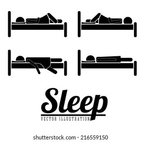 Sleep design over white background, vector illustration
