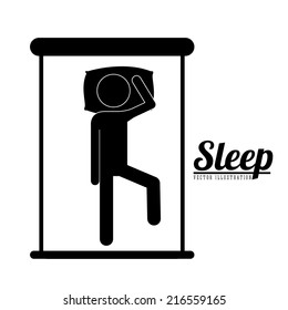 Sleep design over white background, vector illustration